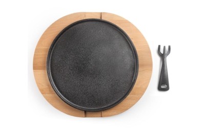 PLATO HIERRO FUNDIDO + B/MAD. IBILI 26CM