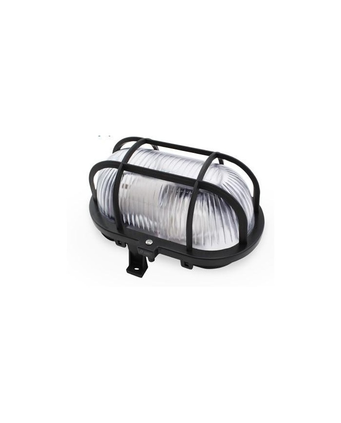 APLIQUE OVALADO GSC PLASTICO E27 60W. 230V. NEGRO 000700153