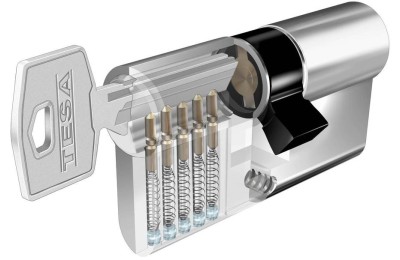 CILINDRO TESA LATONADO 5200/30-30 (2200) LEVA CORTA