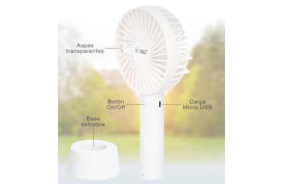 VENTILADOR DE MANO RECARGABLE BLANCO BLANCO GSC
