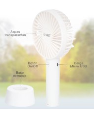 VENTILADOR DE MANO GSC RECARGABLE BLANCO 300010023