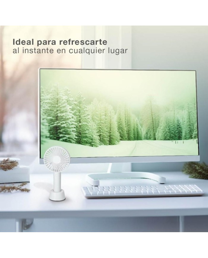 VENTILADOR DE MANO GSC RECARGABLE BLANCO 300010023
