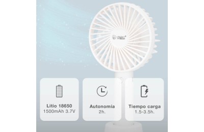 VENTILADOR DE MANO RECARGABLE BLANCO BLANCO GSC