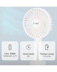 VENTILADOR DE MANO GSC RECARGABLE BLANCO 300010023