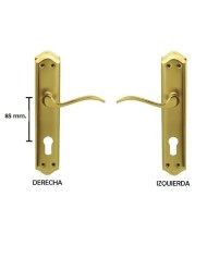MANIVELA EQ203 LATON BRILLO C/BOCALLAVE 47MM JANDEL (JUEGO)
