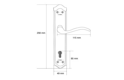 MANIVELA EQ203 LATON BRILLO C/BOCALLAVE 85MM JANDEL (JUEGO)