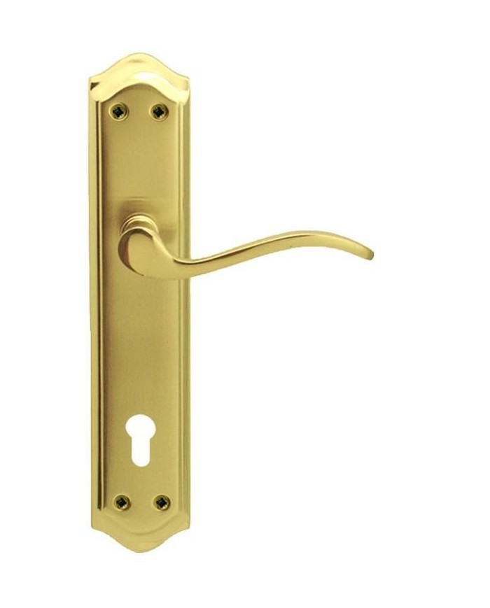 MANIVELA EQ203 LATON BRILLO C/BOCALLAVE 85MM JANDEL (JUEGO)