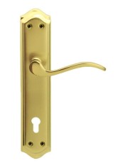 MANIVELA EQ203 LATON BRILLO C/BOCALLAVE 85MM JANDEL (JUEGO)
