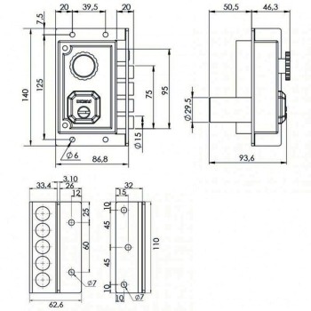 CERRADURA DORCAS C9111 CILINDRO PERA