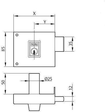 CERRADURA YALE Nº124HPR 100MM