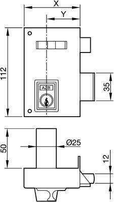 CERROJO SAG MODELO CSI (AACP0142) LATONADO 5 LLAVES