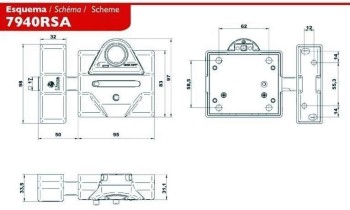 CERROJO LINCE 7940-RSA CM PASADOR ALARMA