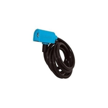 CABLE CANDADO ANTIROBO ESPIRAL LUMA AZUL 185 CMS. 8MM.