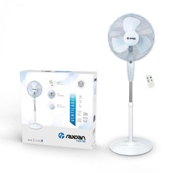 VENTILADOR PIE 40CM. 40W. C/MANDO BLANCO RAYDAN