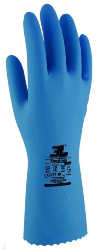 GUANTES LATEX FOOD-TEX AZUL (12U)