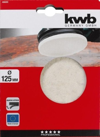 DISCO KWB FIELTRO CON VELCRO PARA PULIR 125 MM.