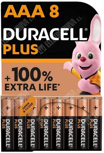 PILA DURACELL PLUS AAA (LR03) BLISTER 8 UDS.