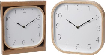 RELOJ PARED MADERA 30X30 CMS. WOOD CLOCK