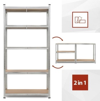 ESTANTERIA GALVANIZADA KREATOR 180X90X40 CMS. 5 ESTANTES 875KGS.