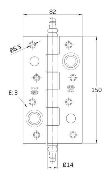 BISAGRA AMIG MODELO 561 CROMO MATE 150X80