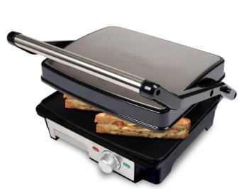 PLANCHA GRILL SANDWICHERA SOGO 4 REB. 2000W.