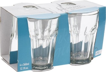 VASOS DE CRISTAL EXCELLENTH 360ML. 4 UDS.