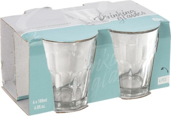 VASOS DE CRISTAL EXCELLENTH 180ML. 4 UDS.