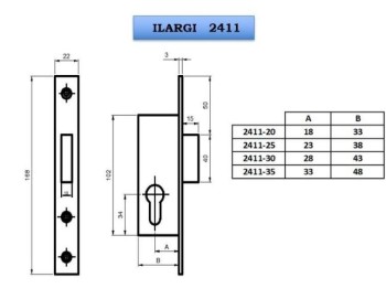 CERRADURA ILARGI MODELO 2411 INOX-PALANCA