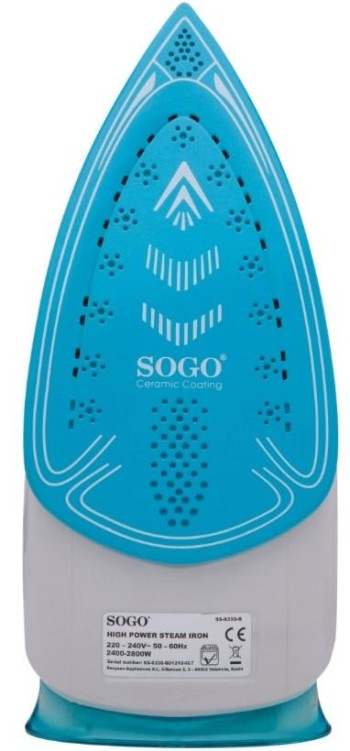 PLANCHA VAPOR SOGO CERAMICA 2800 W. AZUL