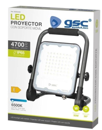 FOCO LED EXTERIOR GSC C/SOPORTE MOVIL 50W. 6500K