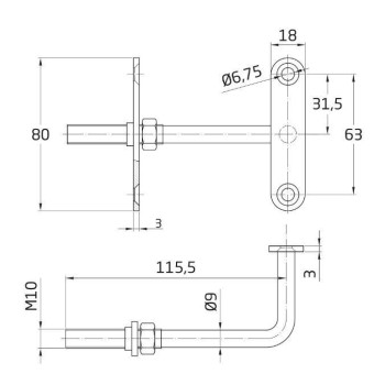 SOPORTE AMIG PASAMANOS LATONADO MODELO 21