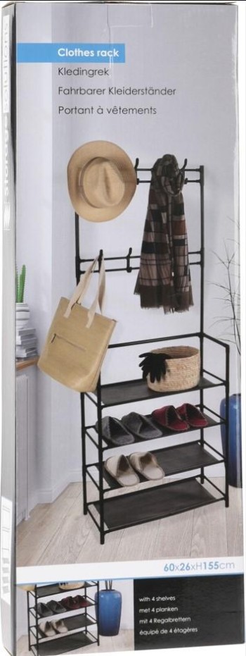 PERCHERO CON ESTANTERIAS STORAGE SOLUTIONS 155CMS.