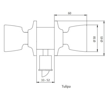 CERRADURA TESA POMO 3500 UNIF. LLAVE CADENA CROMO MATE