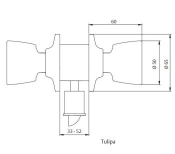 CERRADURA TESA POMO 3502 UNIF. LLAVE LIBRE CROMO MATE