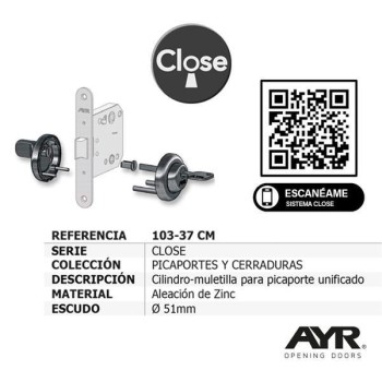 CONDENA SISTEMA CLOSE AYR NIQUEL SATINADO