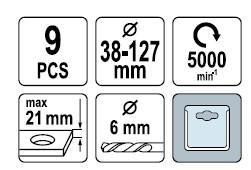 BROCA CORONA VOREL 38-127 MM. 9 PZAS.