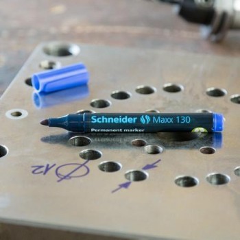 MARCADOR PERMANENTE SCHNEIDER PUNTA REDONDA AZUL 1-3MM.