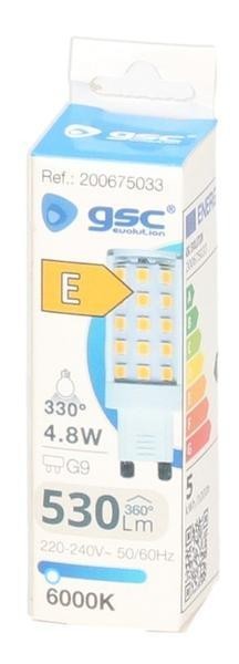 LED GSC G9 4'8W 6000K 530 LUMENES (330º).