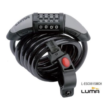 CABLE CANDADO ANTIROBO ESPIRAL LUMA COMBINACION 150CMS. DIAM-8