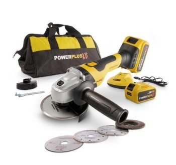 AMOLADORA POWERPLUS 115 MM - 20V. CARGADOR + 2 BATERIAS