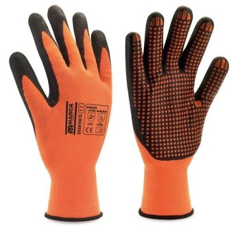 GUANTES NYLON NITRILO NARANJA (PAR)