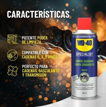 LIMPIA CADENAS WD40 SPECIALIST MOTO 400 ML.