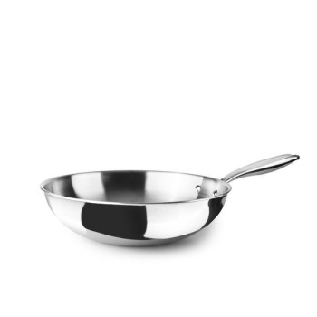 WOK INOX IBILI TRIPLY NATURAL 30 CMS.