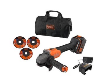 AMOLADORA BLACK & DECKER 115MM - 18V. CARGADOR + BATERÍA 4Ah