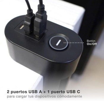 BASE MULTIPLE GSC 3 TOMAS T.T.1'4M. CON 2 USB+A 1UBS+ C CON INTERRUPTOR