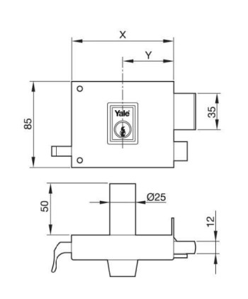 CERRADURA YALE Nº125HPR  80MM.
