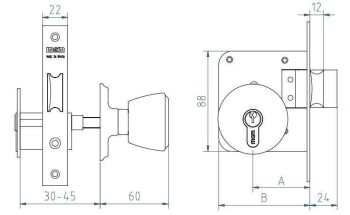 CERRADURA YALE Nº700/70 MM. 40MM HN