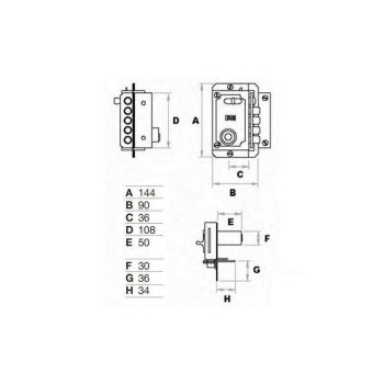 CERRADURA ISEO MODELO 431603 SOBREPONER DERECHA