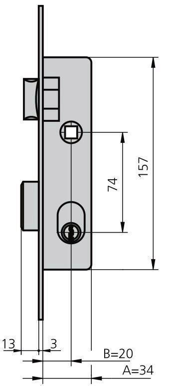 CERRADURA MCM-POMO 508-3/3 LATON MATE