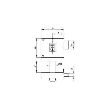 CERRADURA CVL ESMALTADA 156A-60 CILINDRO REDONDO